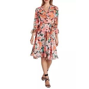 Tahari ASL Floral Chiffon dress NWT